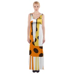 Giraffe Africa Safari Wildlife Maxi Thigh Split Dress by Nexatart