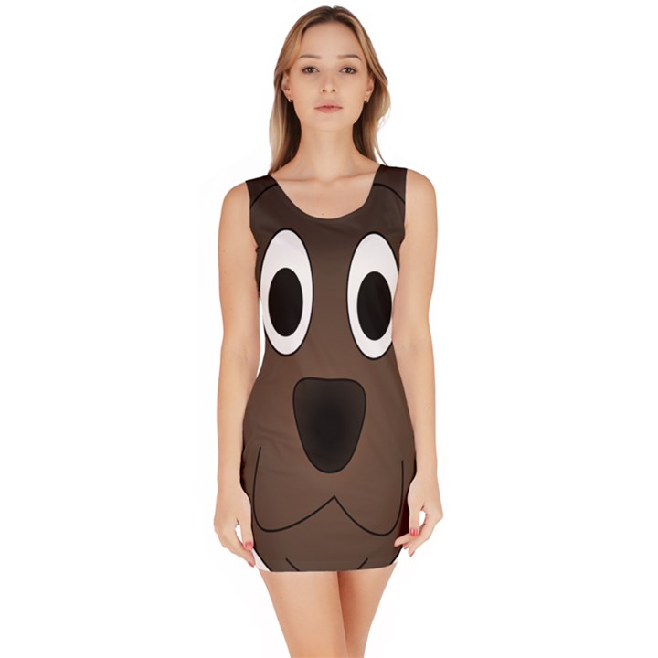 Dog Pup Animal Canine Brown Pet Bodycon Dress