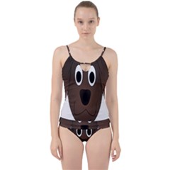 Dog Pup Animal Canine Brown Pet Cut Out Top Tankini Set by Nexatart