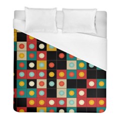 Colors On Black Duvet Cover (full/ Double Size) by linceazul