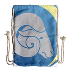 Ram Zodiac Sign Zodiac Moon Star Drawstring Bag (large) by Nexatart