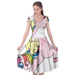 Unicorn Arociris Raimbow Magic Cap Sleeve Wrap Front Dress by Nexatart