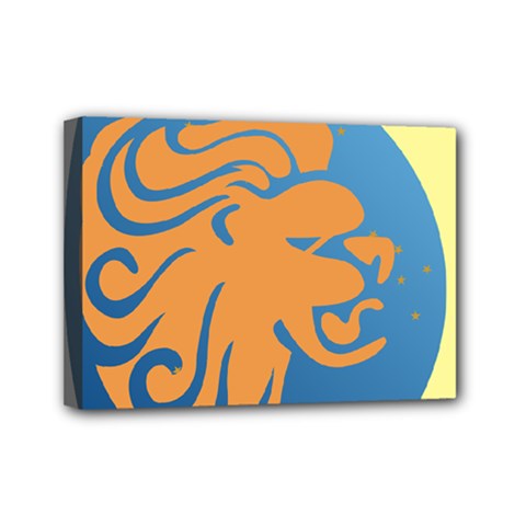 Lion Zodiac Sign Zodiac Moon Star Mini Canvas 7  X 5  by Nexatart