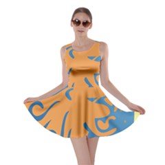 Lion Zodiac Sign Zodiac Moon Star Skater Dress by Nexatart