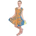 Lion Zodiac Sign Zodiac Moon Star Kids  Short Sleeve Dress View1