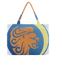 Lion Zodiac Sign Zodiac Moon Star Zipper Medium Tote Bag by Nexatart