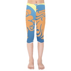 Lion Zodiac Sign Zodiac Moon Star Kids  Capri Leggings  by Nexatart