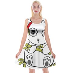 Panda China Chinese Furry Reversible Velvet Sleeveless Dress by Nexatart