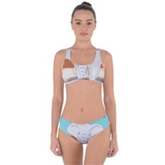 Africa Elephant Animals Animal Criss Cross Bikini Set by Nexatart