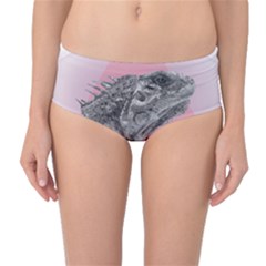 Lizard Hexagon Rosa Mandala Emblem Mid-waist Bikini Bottoms by Nexatart