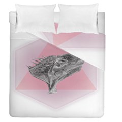 Lizard Hexagon Rosa Mandala Emblem Duvet Cover Double Side (queen Size) by Nexatart