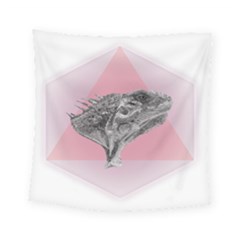 Lizard Hexagon Rosa Mandala Emblem Square Tapestry (small) by Nexatart