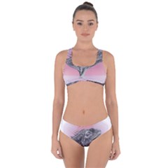 Lizard Hexagon Rosa Mandala Emblem Criss Cross Bikini Set by Nexatart