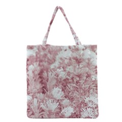 Pink Colored Flowers Grocery Tote Bag by dflcprints