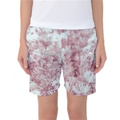 Pink Colored Flowers Women s Basketball Shorts by dflcprints