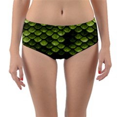Green Mermaid Scales   Reversible Mid-waist Bikini Bottoms by paulaoliveiradesign
