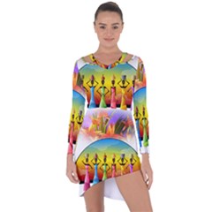 African American Women Asymmetric Cut-out Shift Dress