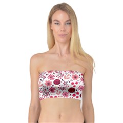 Red Floral Seamless Pattern Bandeau Top by TastefulDesigns