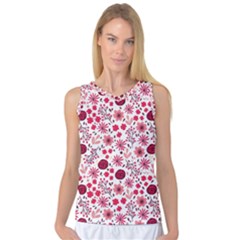 Red Floral Seamless Pattern Women s Basketball Tank Top by TastefulDesigns