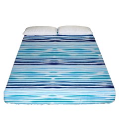 Watercolor Blue Abstract Summer Pattern Fitted Sheet (california King Size) by TastefulDesigns