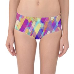 Colorful Abstract Background Mid-waist Bikini Bottoms by TastefulDesigns