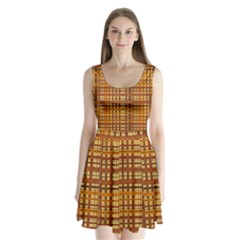 Plaid Pattern Split Back Mini Dress  by linceazul