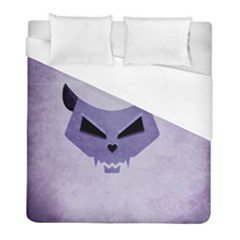 Purple Evil Cat Skull Duvet Cover (full/ Double Size) by CreaturesStore