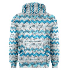 Baby Blue Chevron Grunge Men s Pullover Hoodie