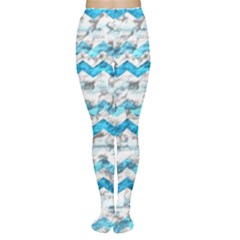 Baby Blue Chevron Grunge Women s Tights by designworld65