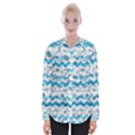 Baby Blue Chevron Grunge Womens Long Sleeve Shirt View1