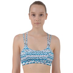 Baby Blue Chevron Grunge Line Them Up Sports Bra by designworld65