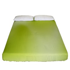 Green Soft Springtime Gradient Fitted Sheet (queen Size)