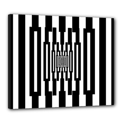 Black Stripes Endless Window Canvas 24  X 20 