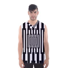 Black Stripes Endless Window Men s Basketball Tank Top