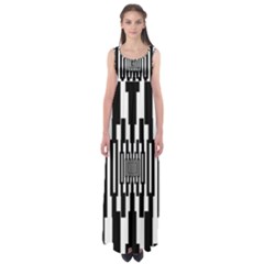 Black Stripes Endless Window Empire Waist Maxi Dress