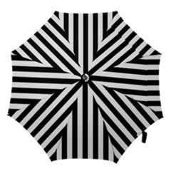 Black And White Stripes Hook Handle Umbrellas (small) by designworld65