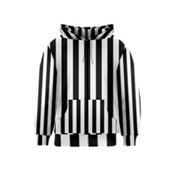 Black And White Stripes Kids  Zipper Hoodie by designworld65