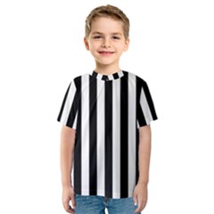 Black And White Stripes Kids  Sport Mesh Tee