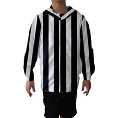 Black And White Stripes Hooded Wind Breaker (kids) by designworld65