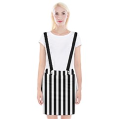 Black And White Stripes Braces Suspender Skirt