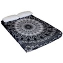 Feeling Softly Black White Mandala Fitted Sheet (Queen Size) View2