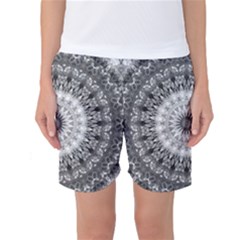 Feeling Softly Black White Mandala Women s Basketball Shorts