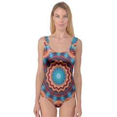 Blue Feather Mandala Princess Tank Leotard  by designworld65