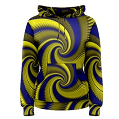 Blue Gold Dragon Spiral Women s Pullover Hoodie by designworld65