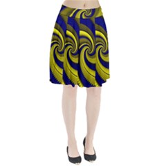 Blue Gold Dragon Spiral Pleated Skirt by designworld65