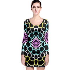 Colored Window Mandala Long Sleeve Bodycon Dress by designworld65