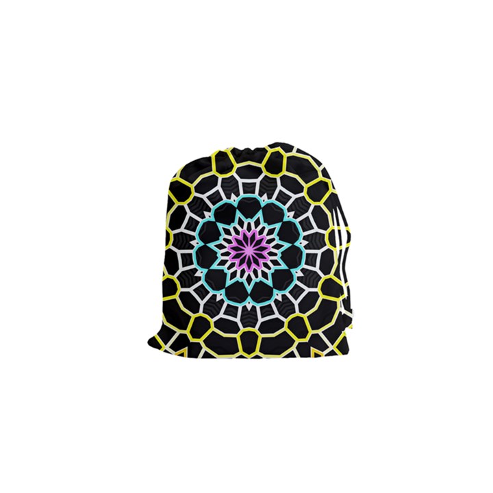 Colored Window Mandala Drawstring Pouches (XS) 