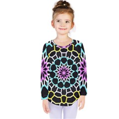 Colored Window Mandala Kids  Long Sleeve Tee