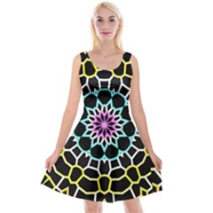 Colored Window Mandala Reversible Velvet Sleeveless Dress by designworld65