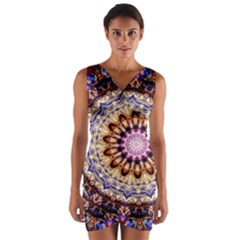 Dreamy Mandala Wrap Front Bodycon Dress by designworld65